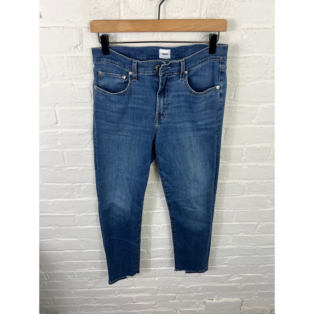 Edwin Women's Slim Straight Leg Crop Fit Jeans Denim Stretch Blue Size 27